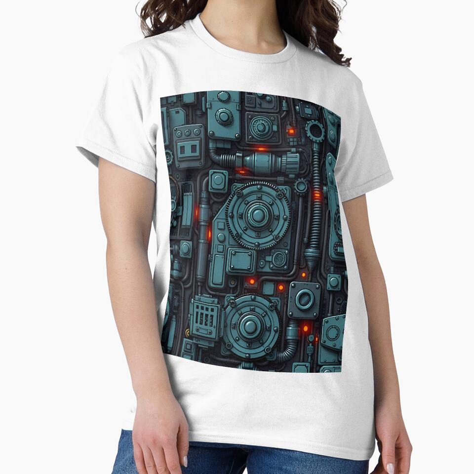 Cyberpunk Tech Panel – Dark Futuristic Industrial Pattern Art by DanjerBoi