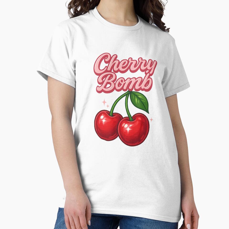 Cherry Bomb Retro Pin-Up Style Cherries | Bold Vintage Fruit Pop Art by Rushurban