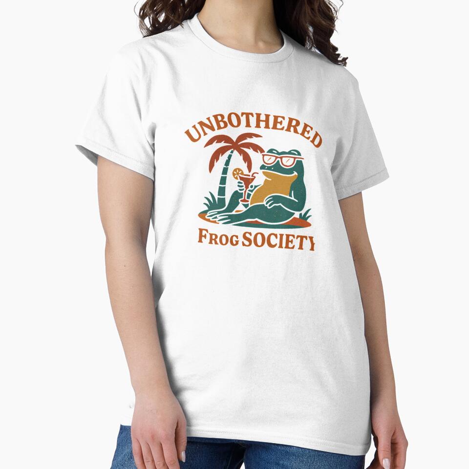 Unbothered Frog Society – Chill Retro Frog T-Shirt by Jojokoko12