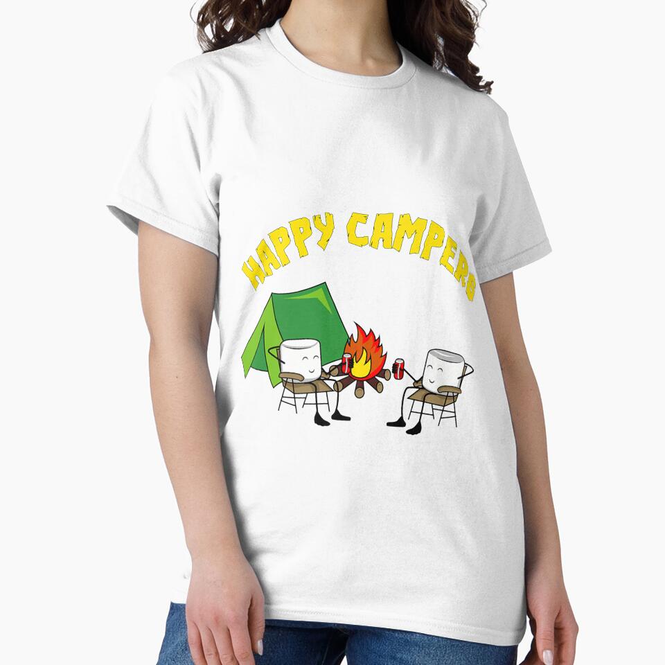 Happy Campers Shirt _ Beer Campfire Marshmallows by JoanneHughes