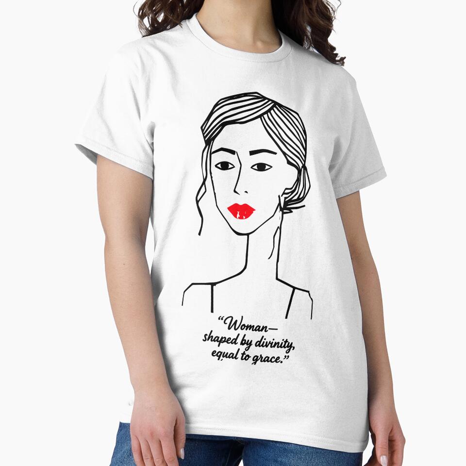 Divine Grace Minimalist Woman Line Drawing by canvahub