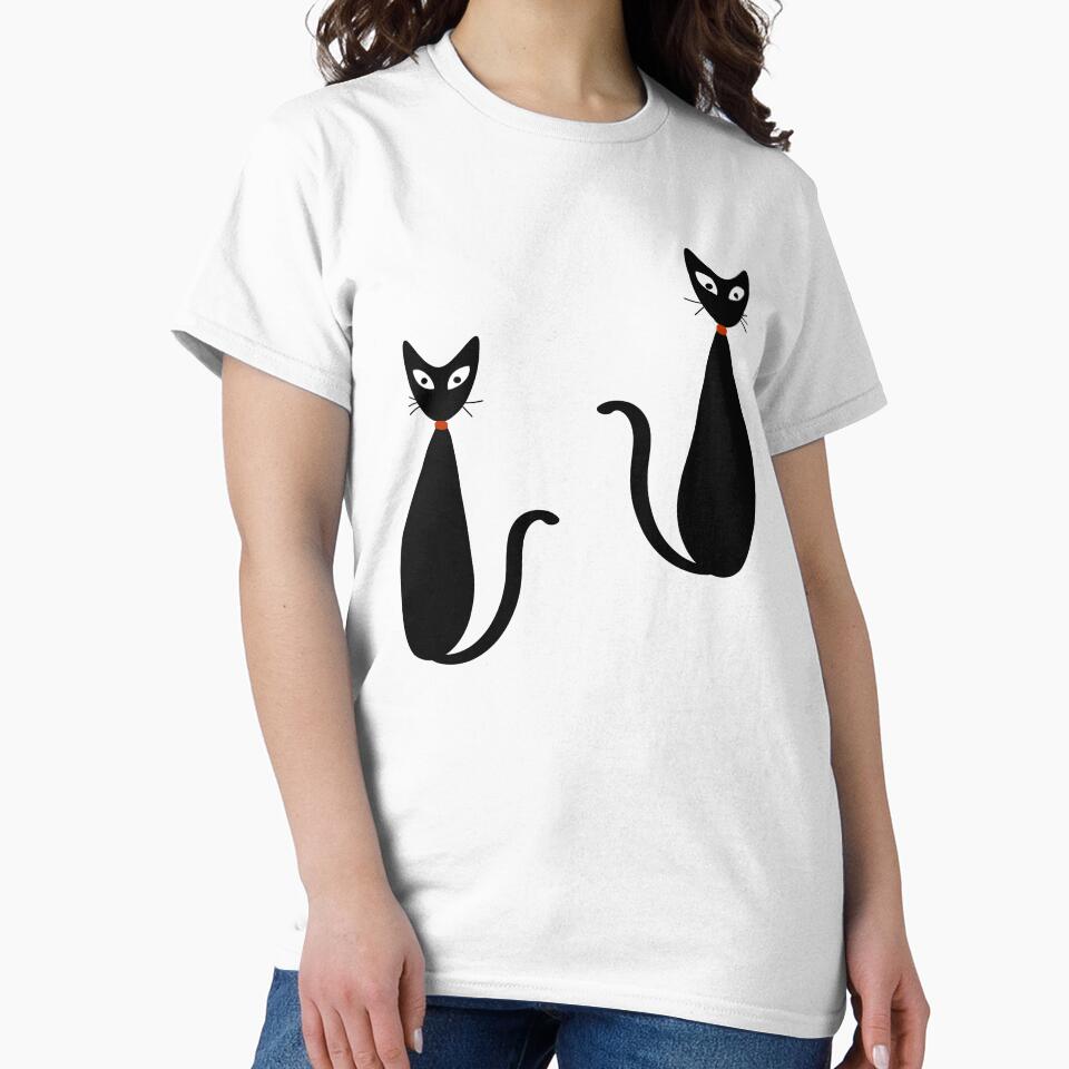 Mid Century Modern Black Atomic Cats by CreatifyArtHub