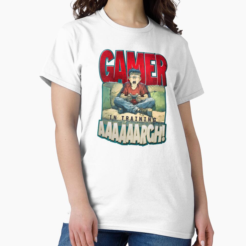 Gamer in Training – AAAAAARGH! Funny Gaming Rage Art by Spaabus