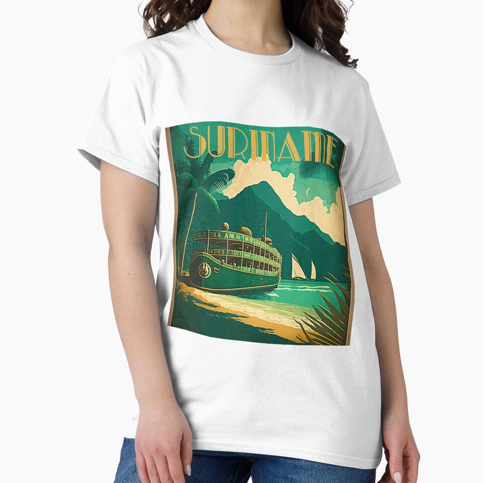 Suriname Coastline Vintage Travel Art Poster by OldTravelArt