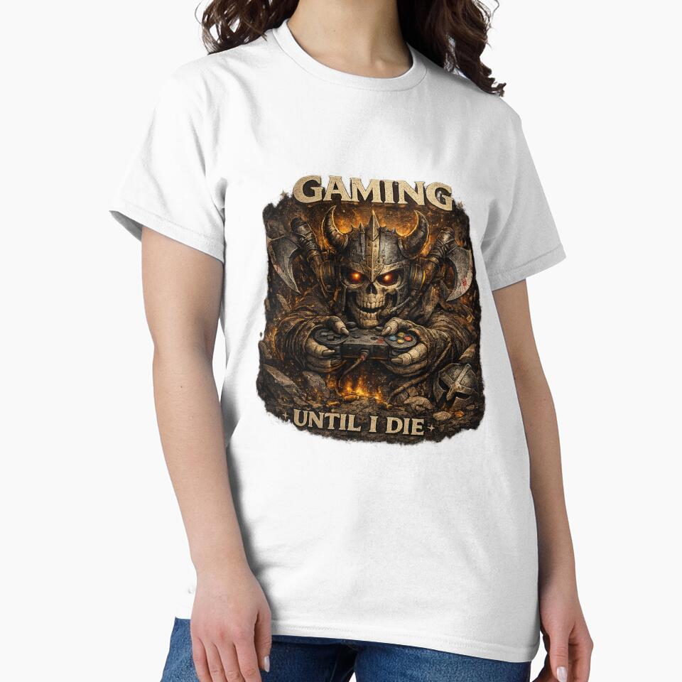 Gaming Until I Die Skeleton Warrior by neonvael