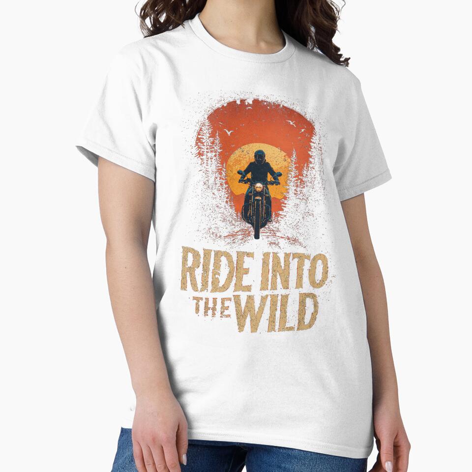 Ride Into The Wild – Motorcycle Adventure Sunset Design by NiDoya