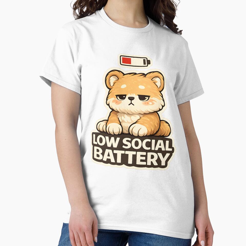 Low Social Battery – Introvert Burnout Humor by Stikaro