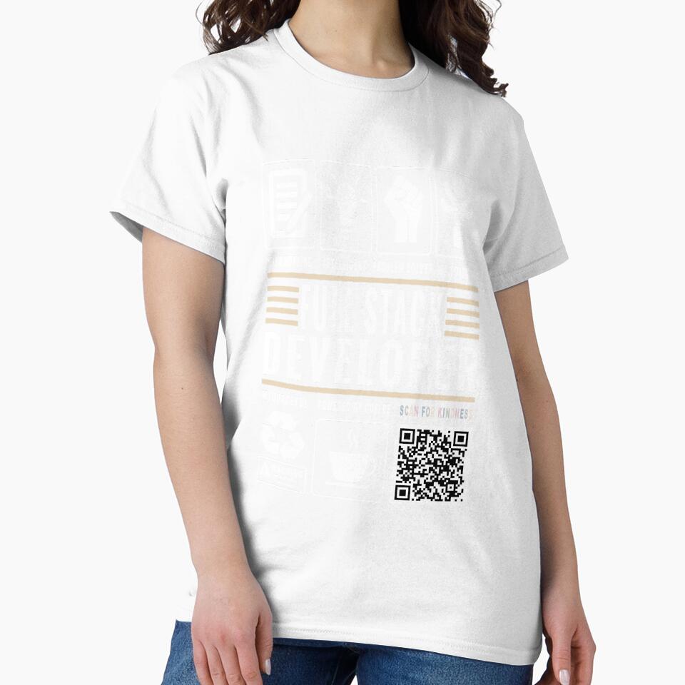 Funny Full Stack Developer Job Description Icons QR Code by MerchMaxxing