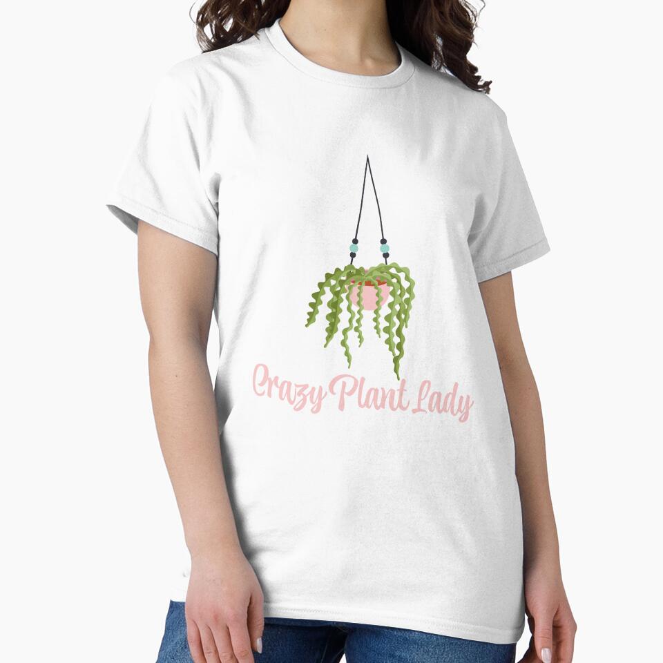 Crazy Plant Lady | Pink | House Plants | Plants | Plant Lady | Plant Lover | Gardener | Gardening | Plant on a Stool by ShoniwDesigns