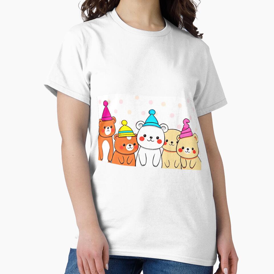 Party Bears in the Color – Retro Art Print by Earth Nature Creations