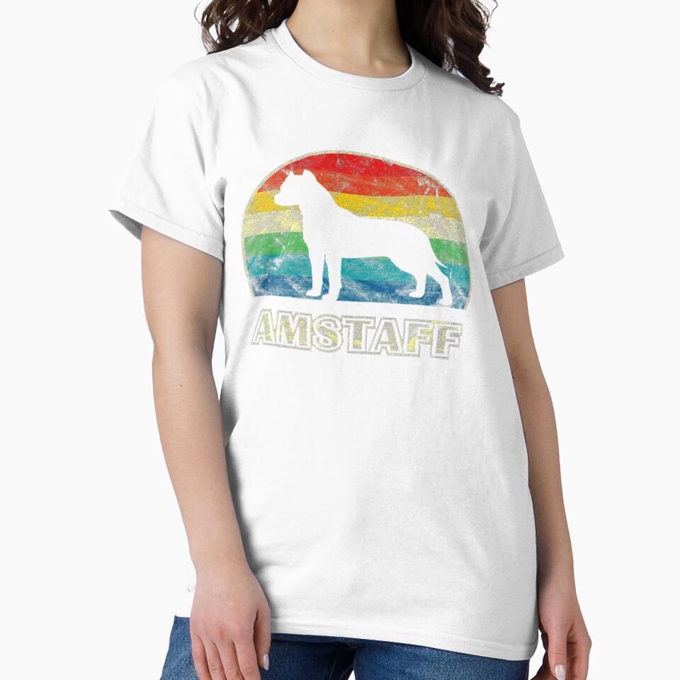 Amstaff Vintage Style Dog Love Tee Gift Love by BargerStore