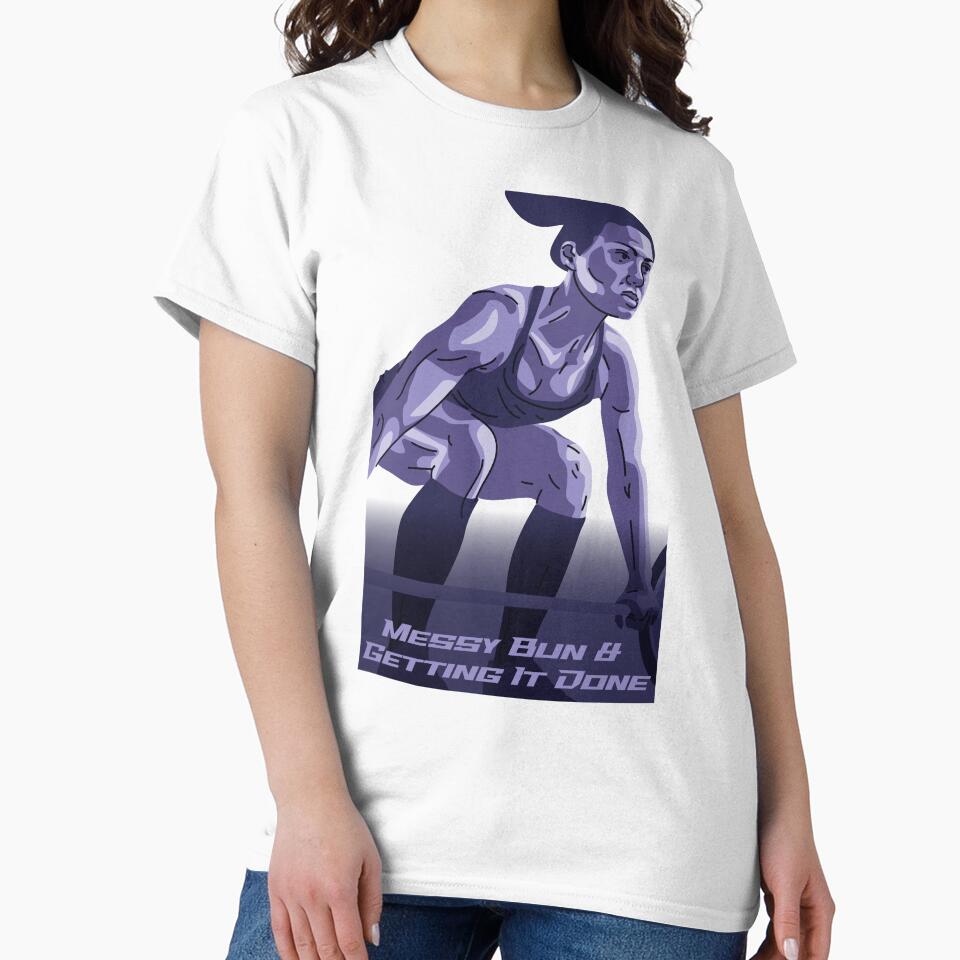 Motivational Unisex Heavy Cotton Tee, Perfect for Athletes, Gym Lovers, Casual Wear, Gift for Fitness, Messy Bun & Getting It - Gym Clothes by UsandCoDesigns