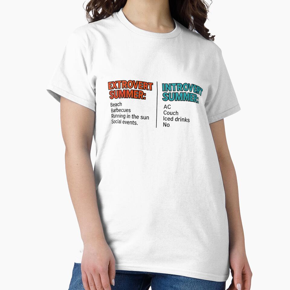 Extrovert vs Introvert Summer Funny Comparison Gift For Introverts by Lulustarfox