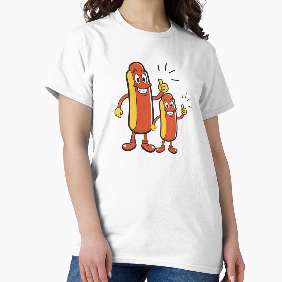 Tasty Hotdog funny fast food  cartoon seamless patterned illustration by HippoInkStudio