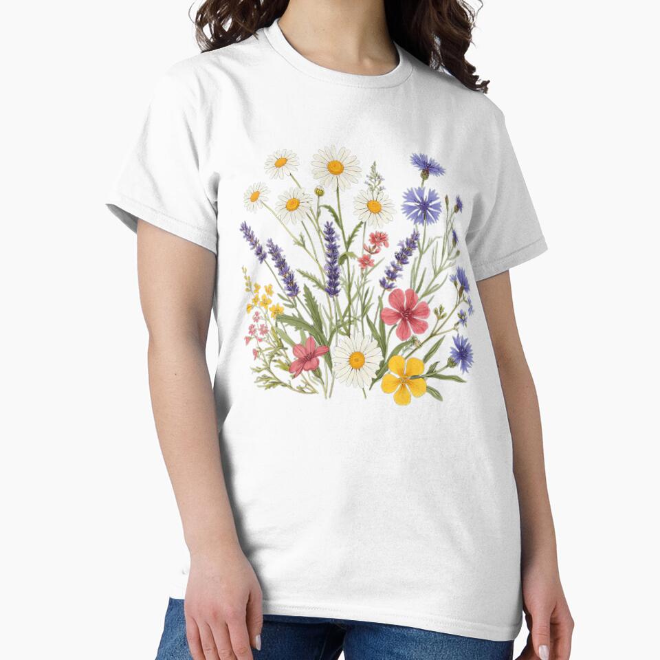 Wildflower Bouquet Watercolor Floral Art by K-vino