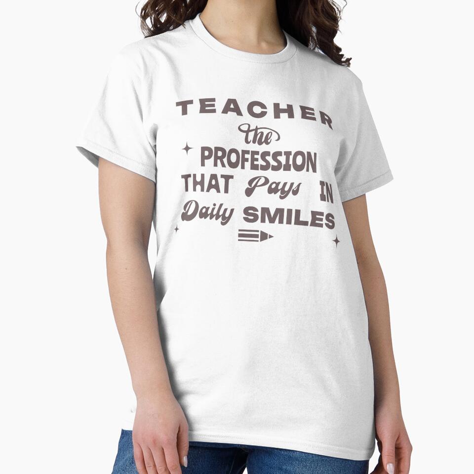 Teacher the Profession that pays in Daily Smiles, Teacher appreciation Gift, Back to School by BriAngelaBubbleDesigns