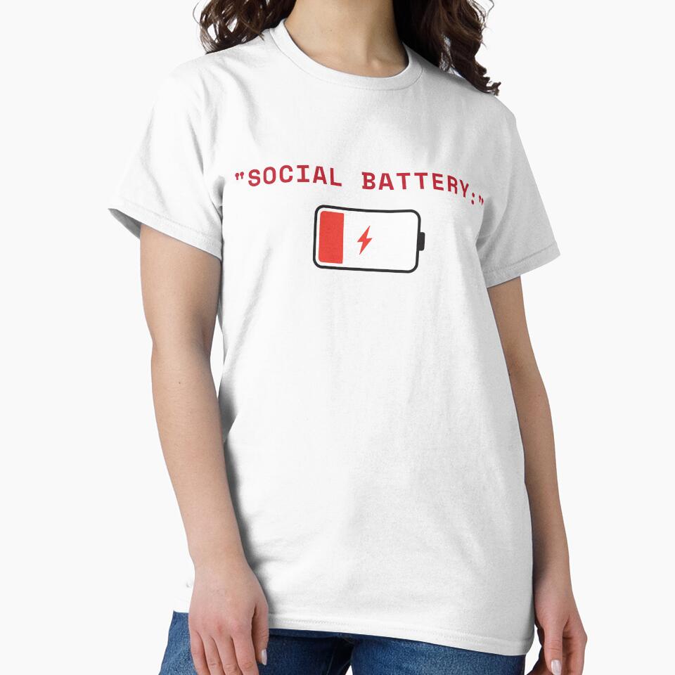 Social Battery 1% Shirt | Introvert Gift | Social Anxiety Humor | Antisocial T-Shirt by HippyTees