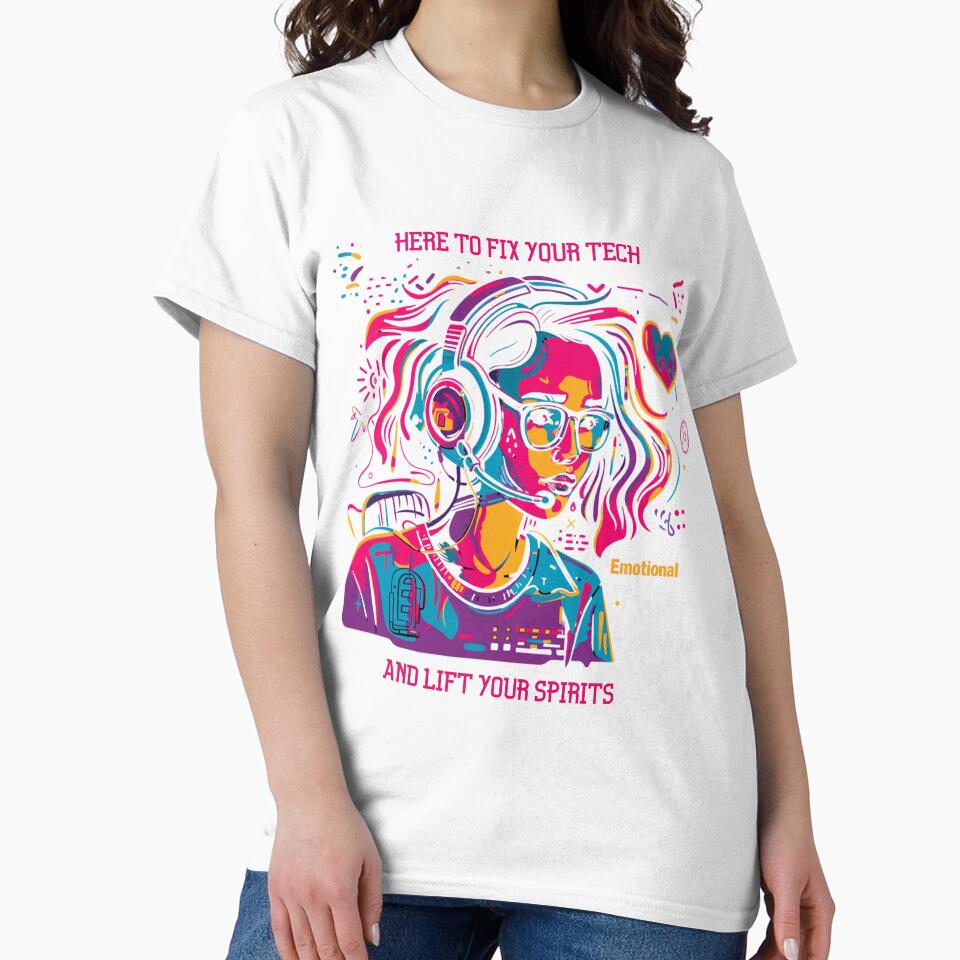 Colorful Emotional Support Technician - Vibrant Tech Design by Jbreining