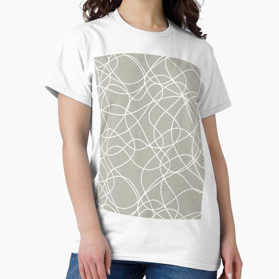 Taupe and White Scribbled Line Mosaic Pattern Pairs DE 2022 Trending Color Reclaimed Wood DET625 by ColorOfTheYears