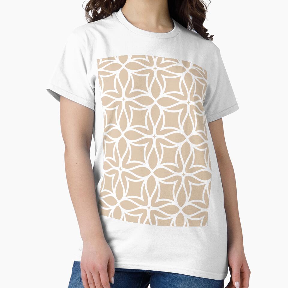 Brown and White Line Art Flower Petal Pattern Pairs DE 2022 Trending Color Cliff's View DEC720 by ColorOfTheYears