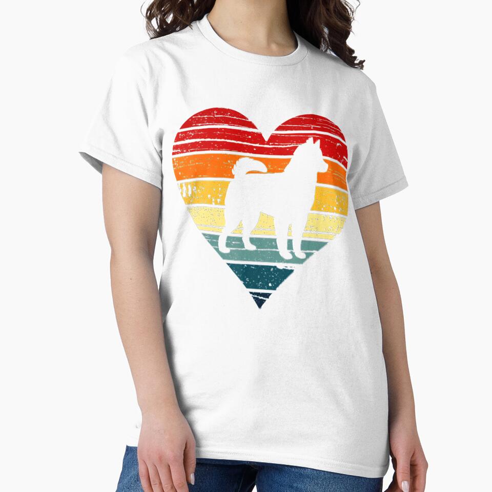 Alaskan Klee Kai Dog Vintage Heart Mom Gift Valentines Tee Gift Love by BargerStore