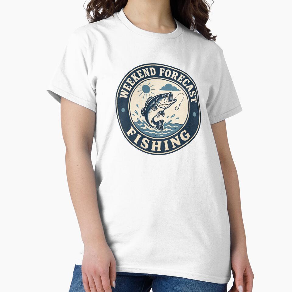 Weekend Forecast Fishing Vintage Badge by EastEndTownie