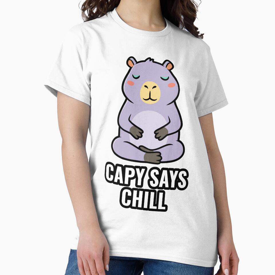 Capy Says Chill - Zen Lavender Capybara by AdriqnArt