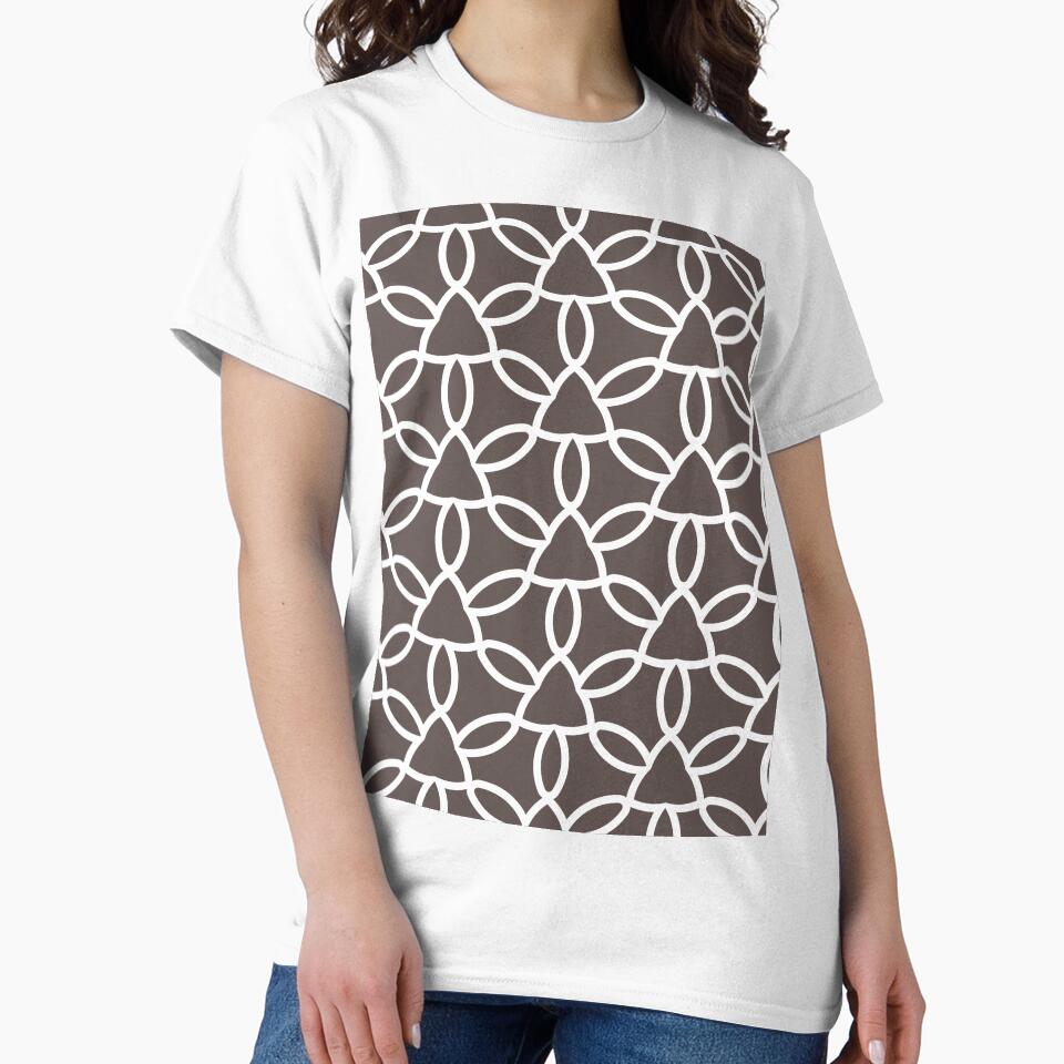 Dark Brown and White Tessellation Line Pattern 32 Pairs DE 2022 Popular Color Nomad DET697 by ColorOfTheYears
