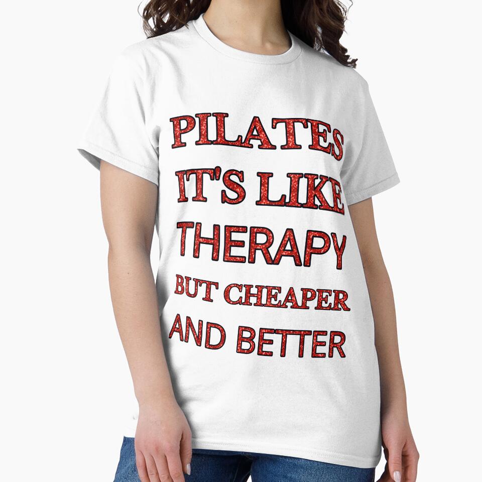 Pilates It'S Like Therapy But Cheaper And Better Red Rhinestone by TheIconSmith