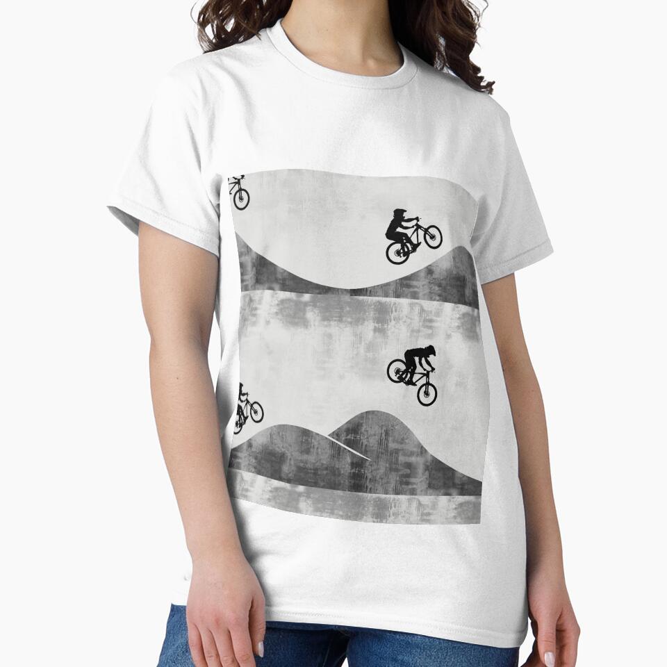 Retro Mountain Bikers On Grey by CatheriLove