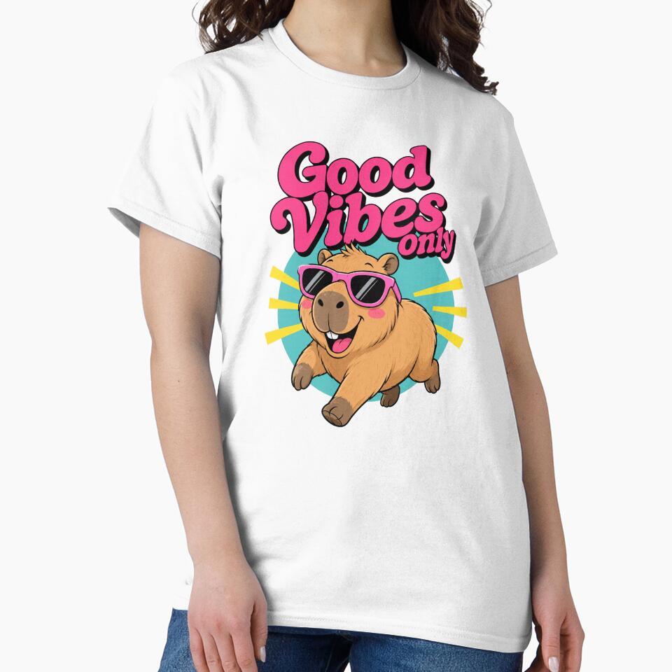 Funny Capybara Good Vibes Retro Summer Animal by the-dovlat