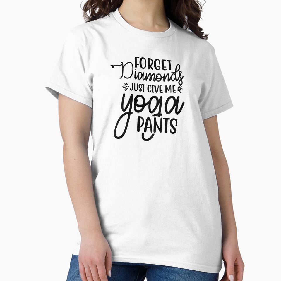 Yoga Saying Forget Diamonds Just Give Me Yoga Pants Motivational Quote by SoccaTamam