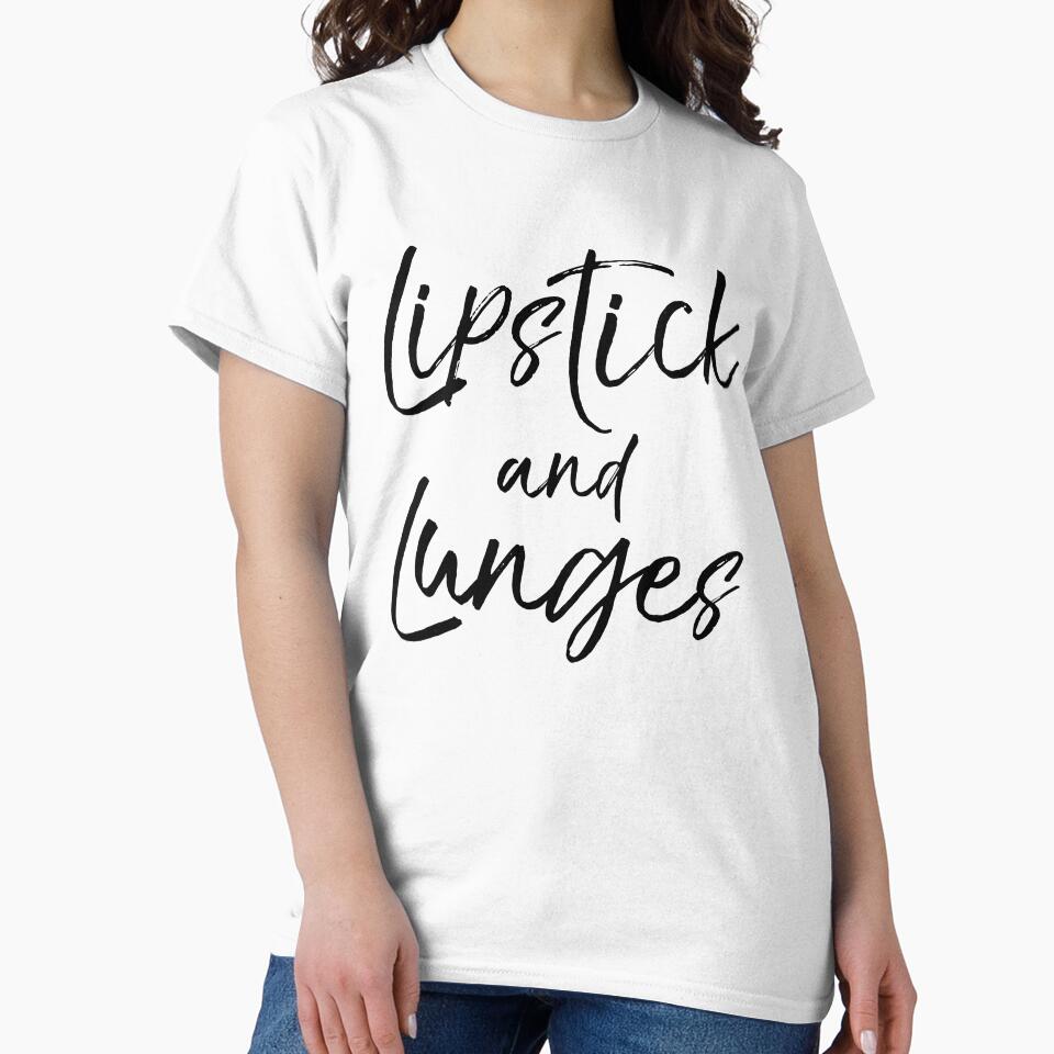 Lipstick and Lunges Funny Workout Quote by TNDesignStudio