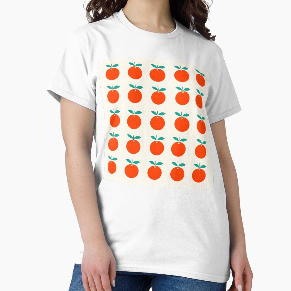 Bright Orange Fruit Grid Pattern – Minimal Retro Citrus Throw Pillow by FestivityFinds