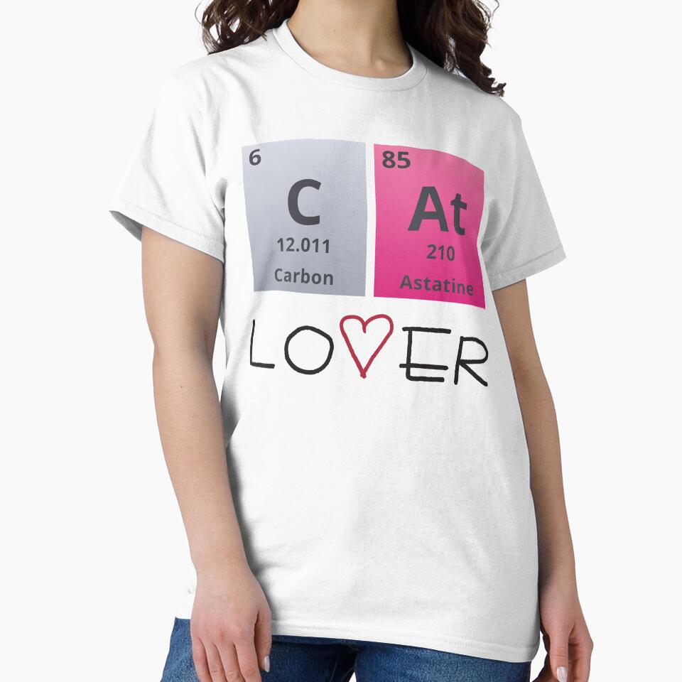 CAT LOVER - Positive, motivational, funny quotes written by chemical elements by VugArtShop