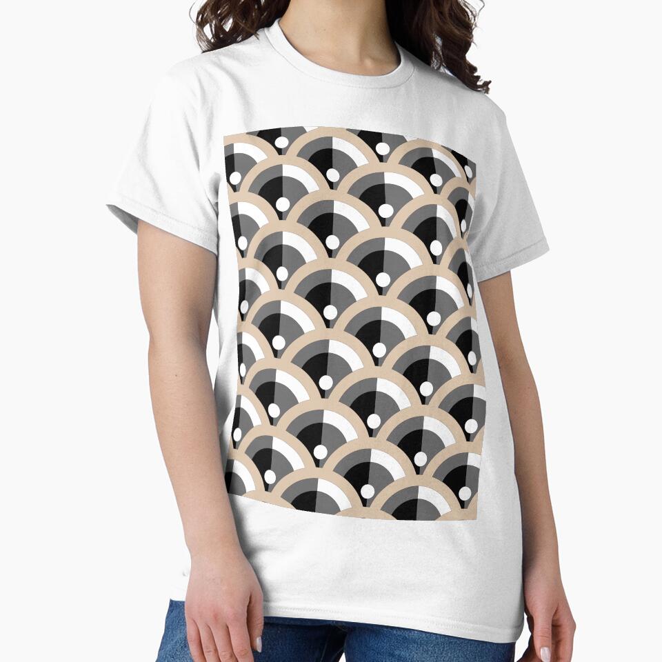 Brown Black White Scallop Polka Dot Pattern Pairs DE 2022 Trending Color Cliff's View DEC720 by ColorOfTheYears
