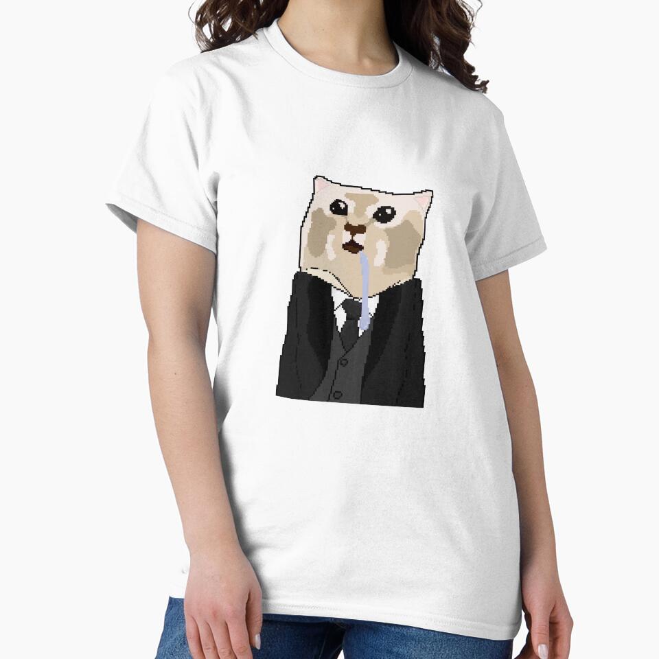 Pixel drooling cat in suit by Yuri-Chan-Art