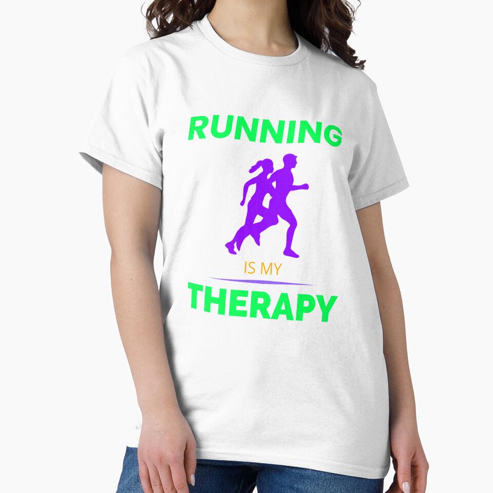 Running Is My Therapy T-shirt by colortrends