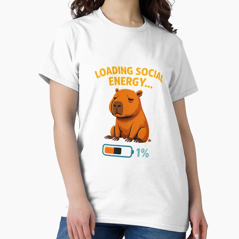 Loading Social Energy – Low Battery Capybara Meme Design by MOAVE-Design