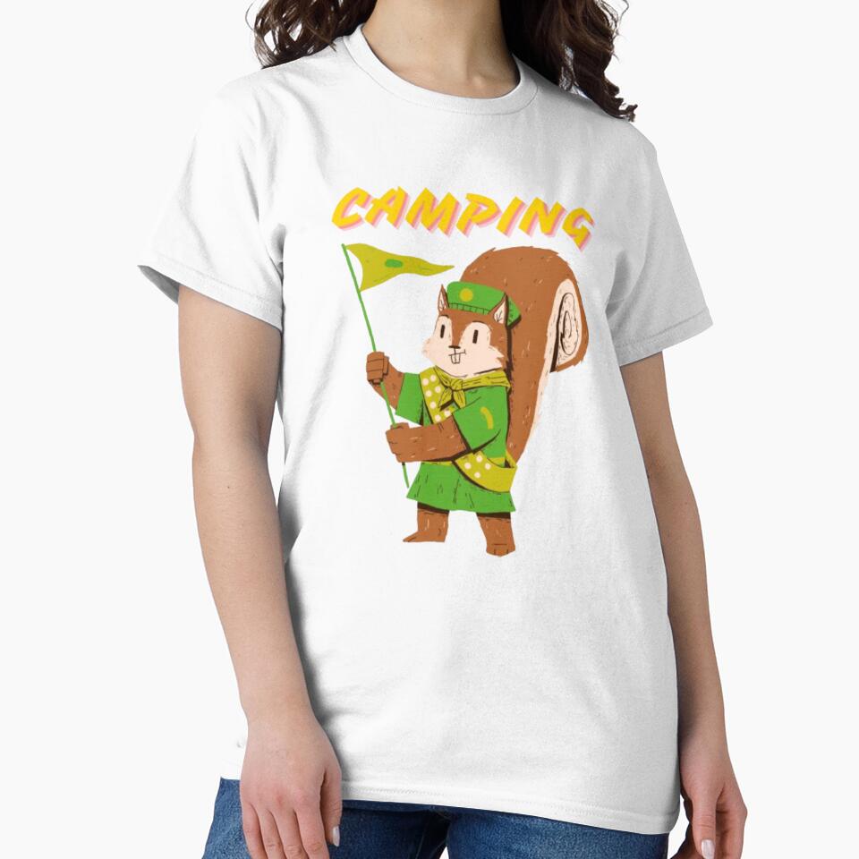 Fun Squirrel Scout Camping Design with Flag by MSHobbies