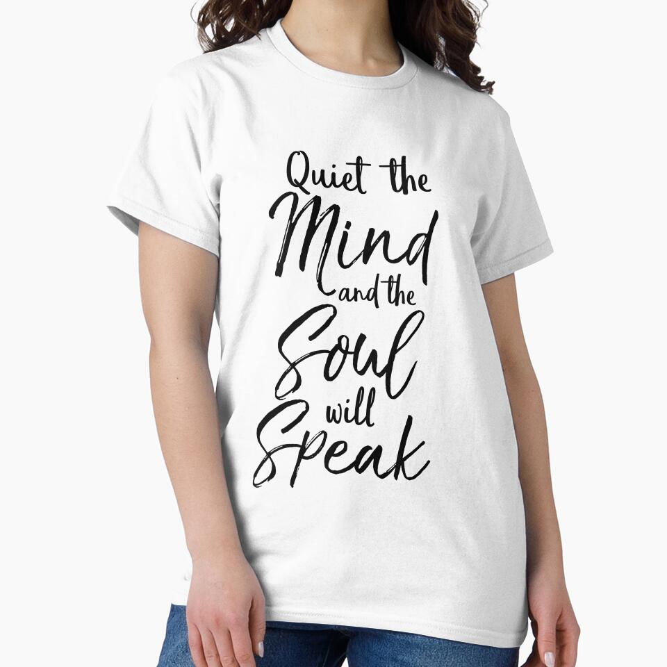 Quiet the Mind and the Soul will Speak Cute Yoga Quote by TNDesignStudio