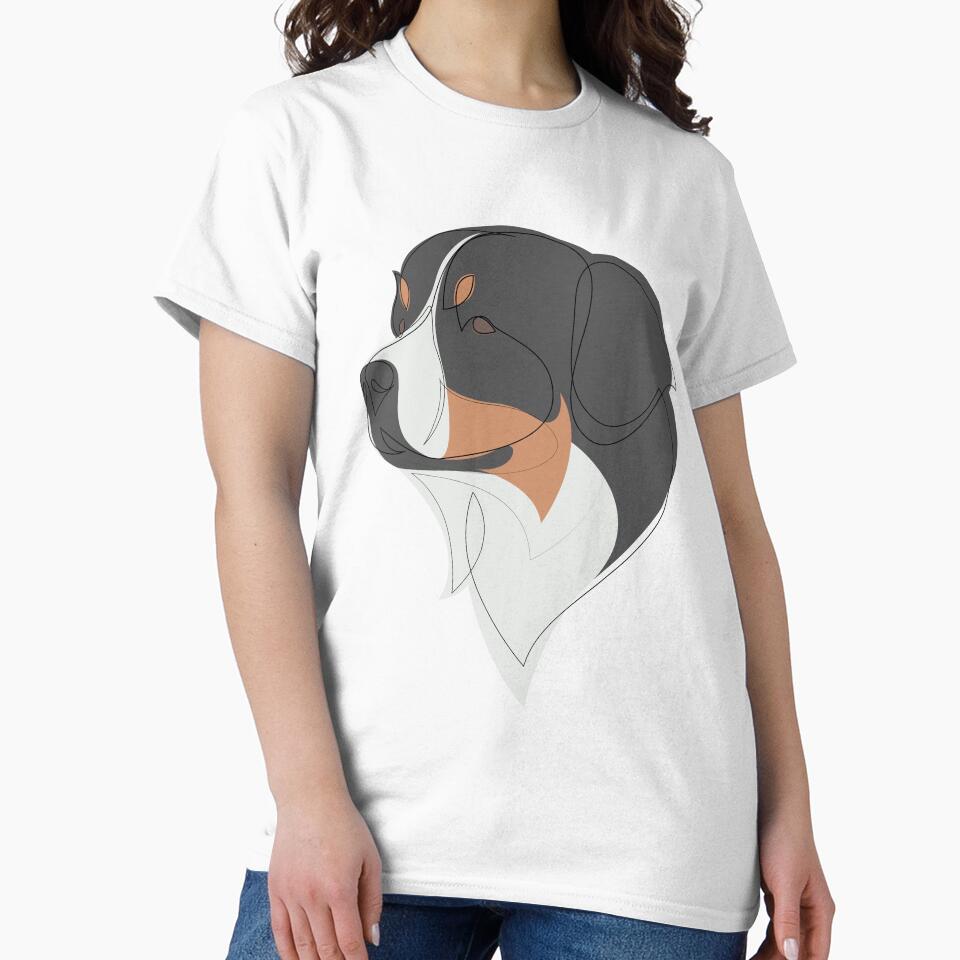 Bernese Mountain Dog - continuous line by addillum