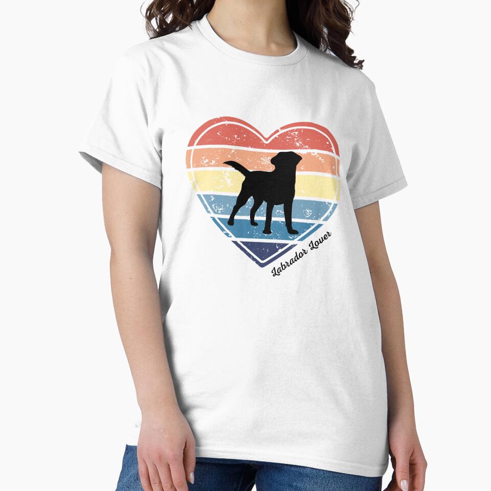 Labrador Lover Retro Sunset Heart by Print-A-Joke