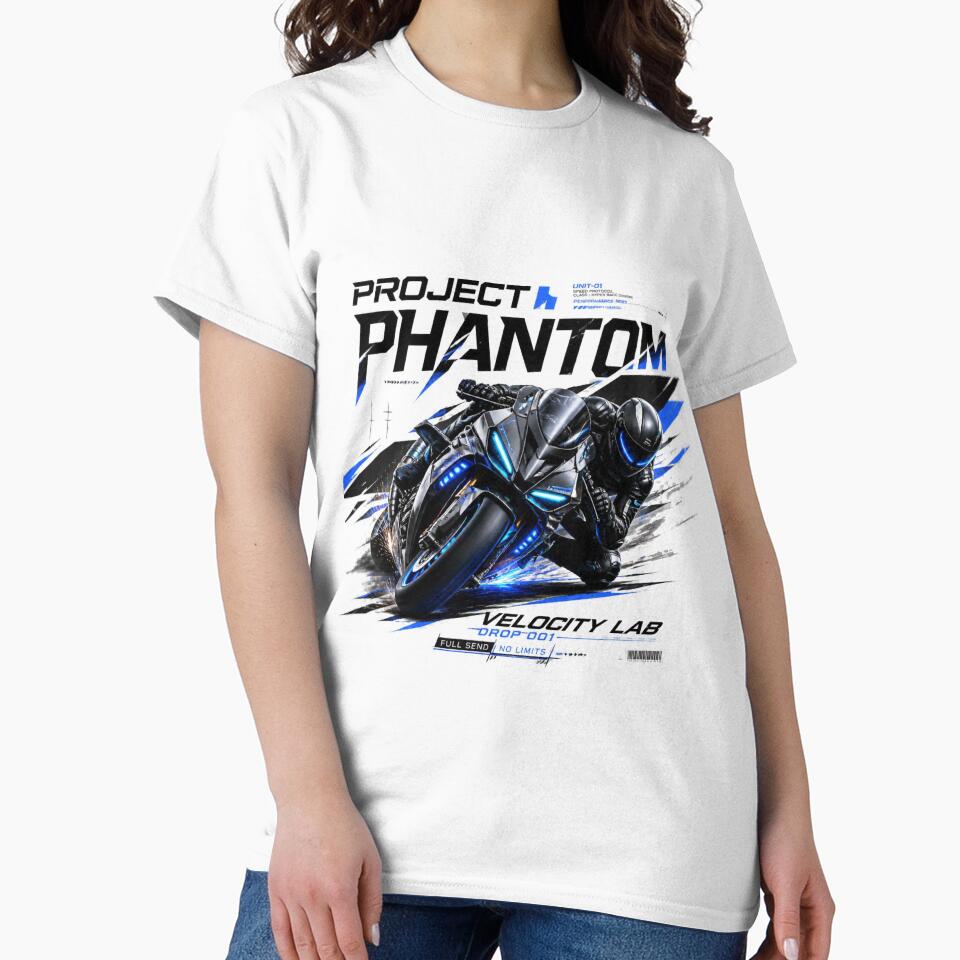 PROJECT PHANTOM | Original Hyper Sport Motorcycle Streetwear Graphic by AtomicThreadCo