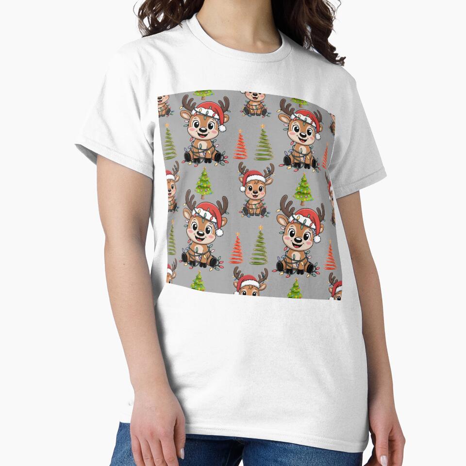 Christmas Kawaii Reindeer Pattern for Gifts by Grang Art Artistic Designs