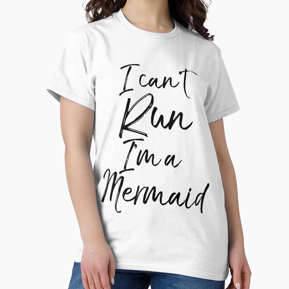 I Can't Run I'm a Mermaid Funny Workout Quote by TNDesignStudio