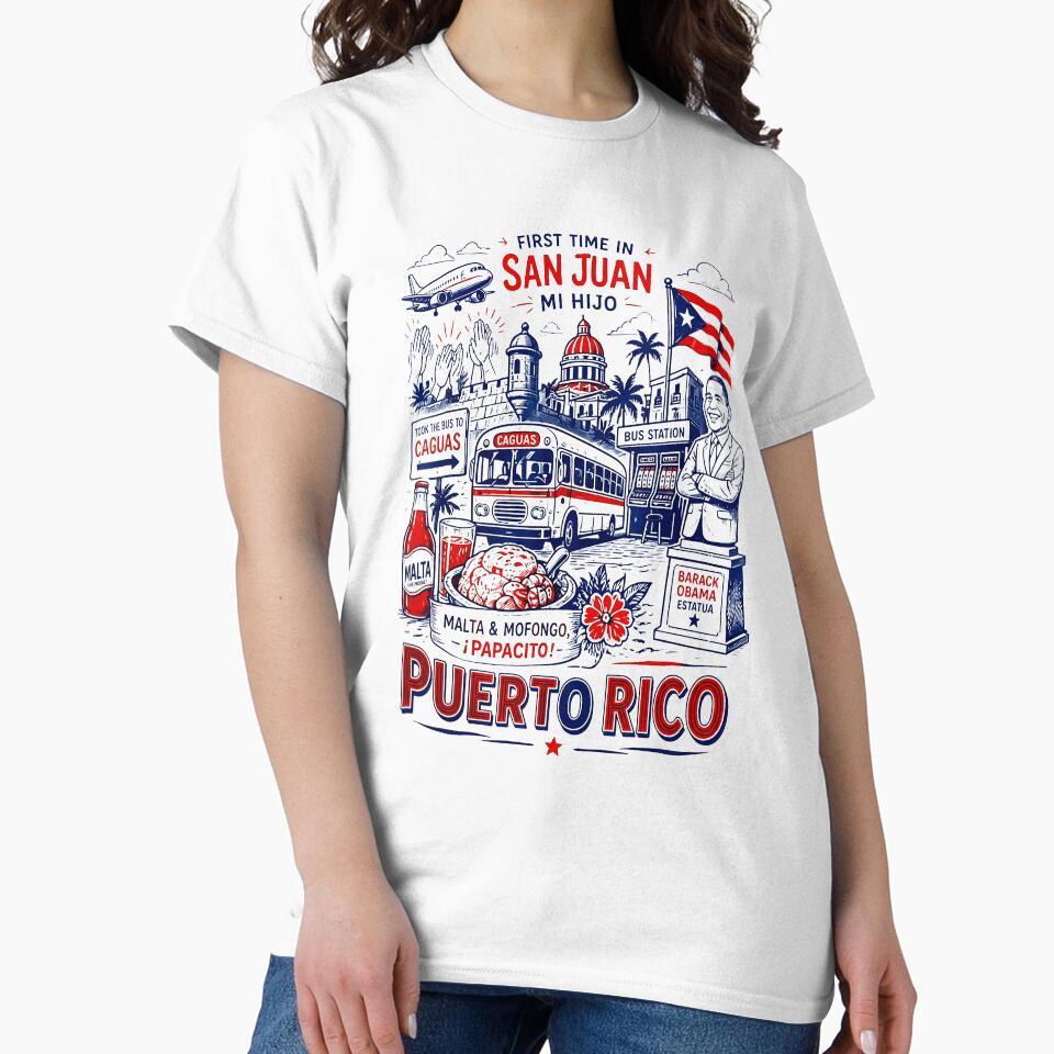 First Time In San Juan Puerto Rico Shirt, Viral Meme Song Tee, Wedding Vacation by kennedy-brook