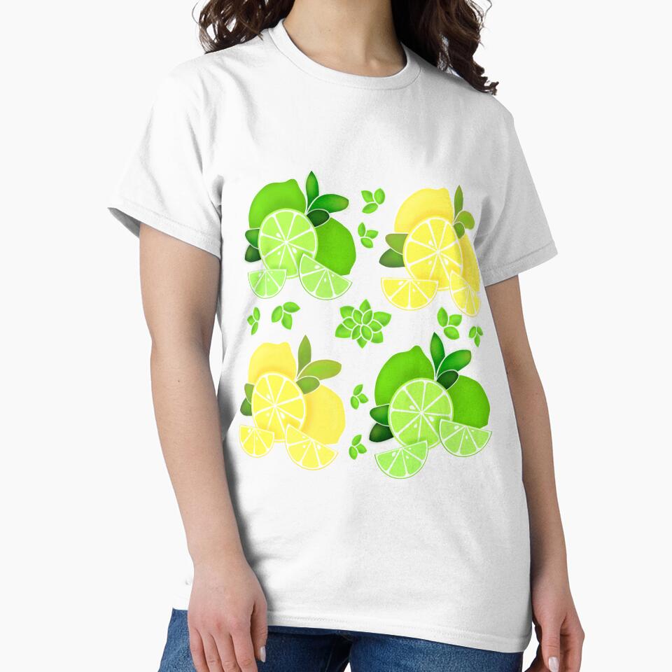 Cute retro Lemons and limes, citrus pattern by hollycooper