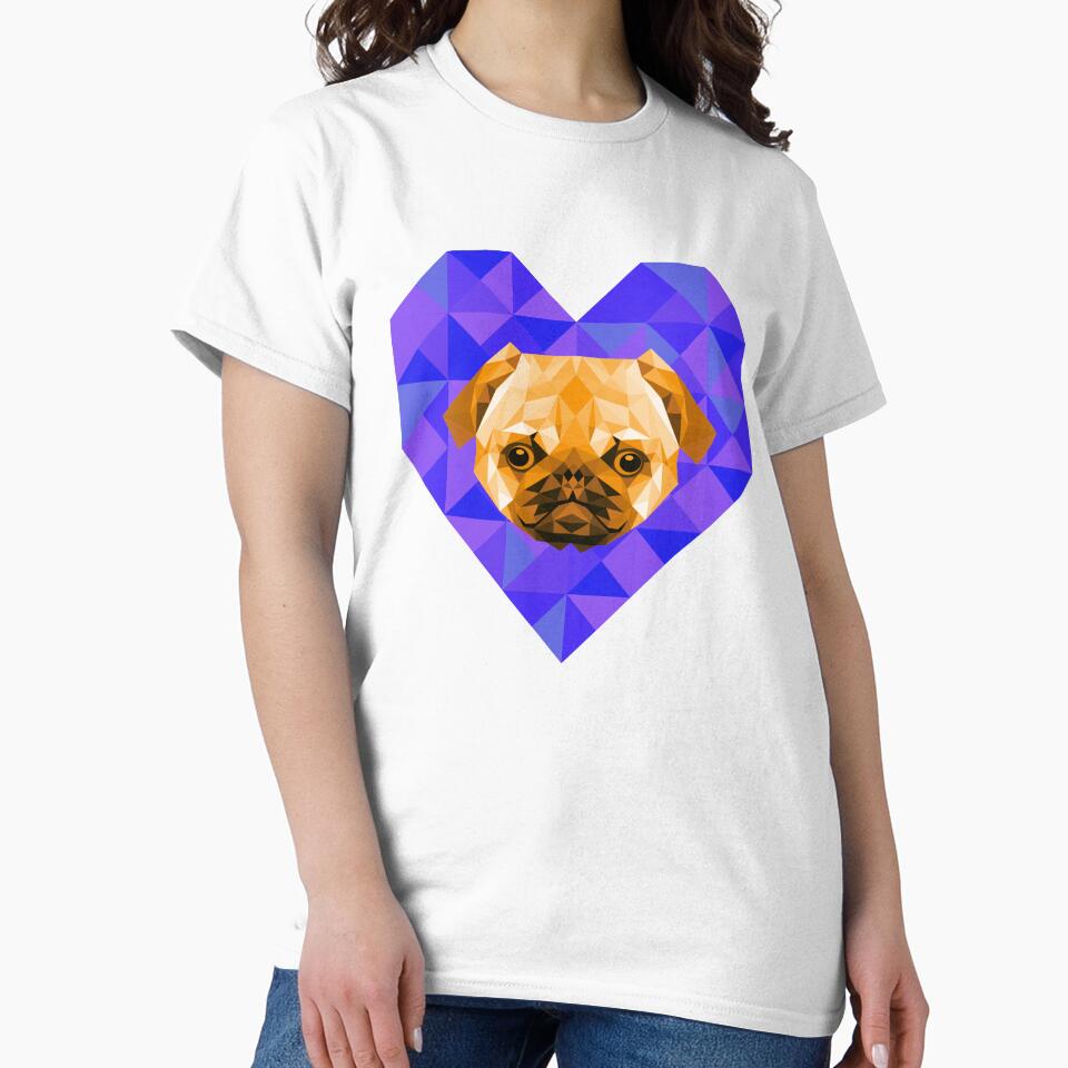 Geometric Pug - Pastel Retro 70's by NoMatterLab