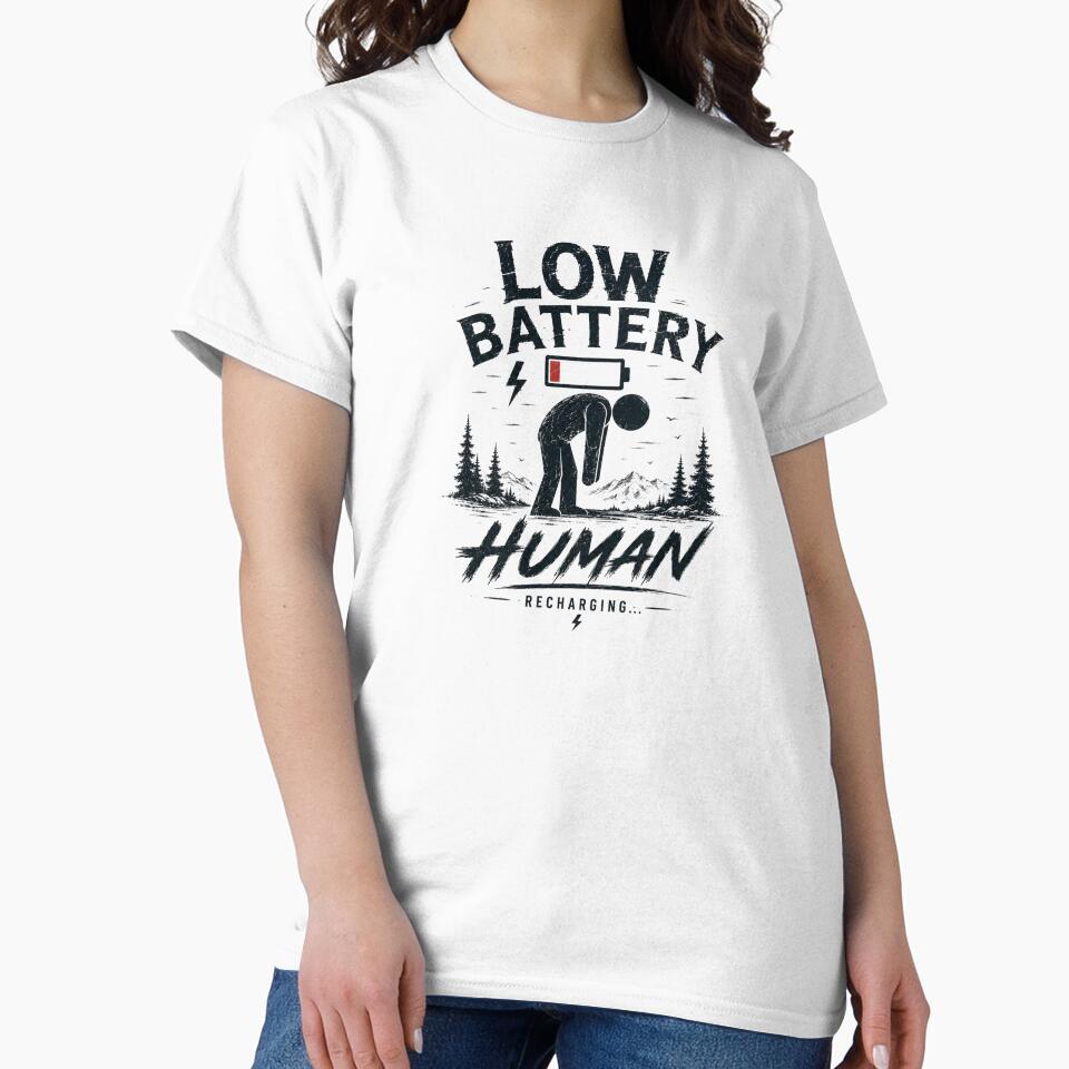 Low Battery Human - Funny Introvert Recharge Design by WakeUpByLuki